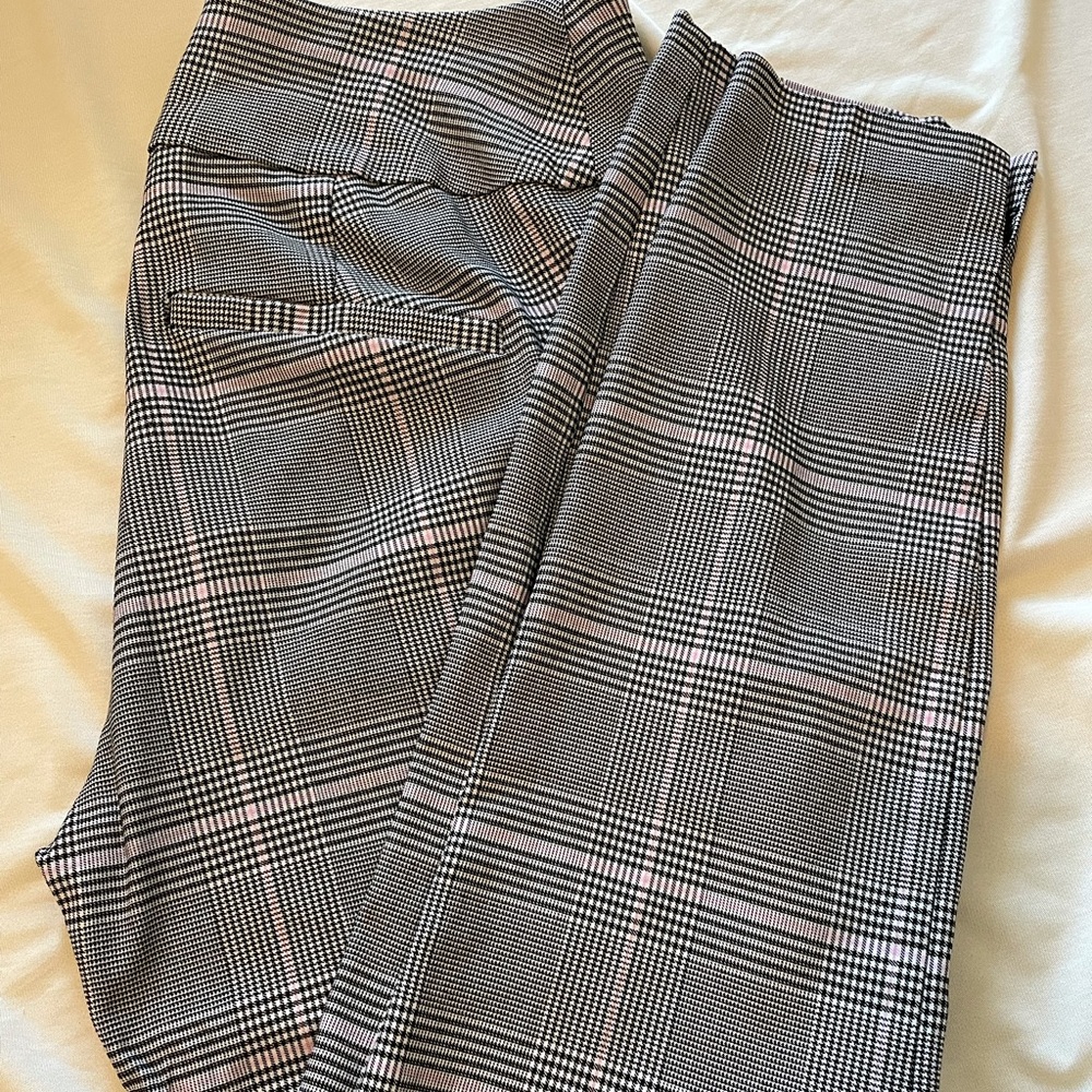 Black and pink plaid pants. Size medium very stretchy.